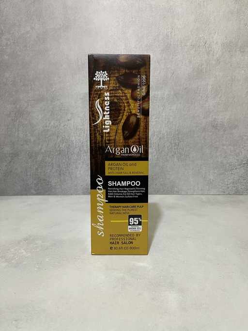 شامپو تقویت کننده و ترمیم کننده مو لایتنس مدل Argan oil حجم 900 میلی لیتر - گالری دلربا